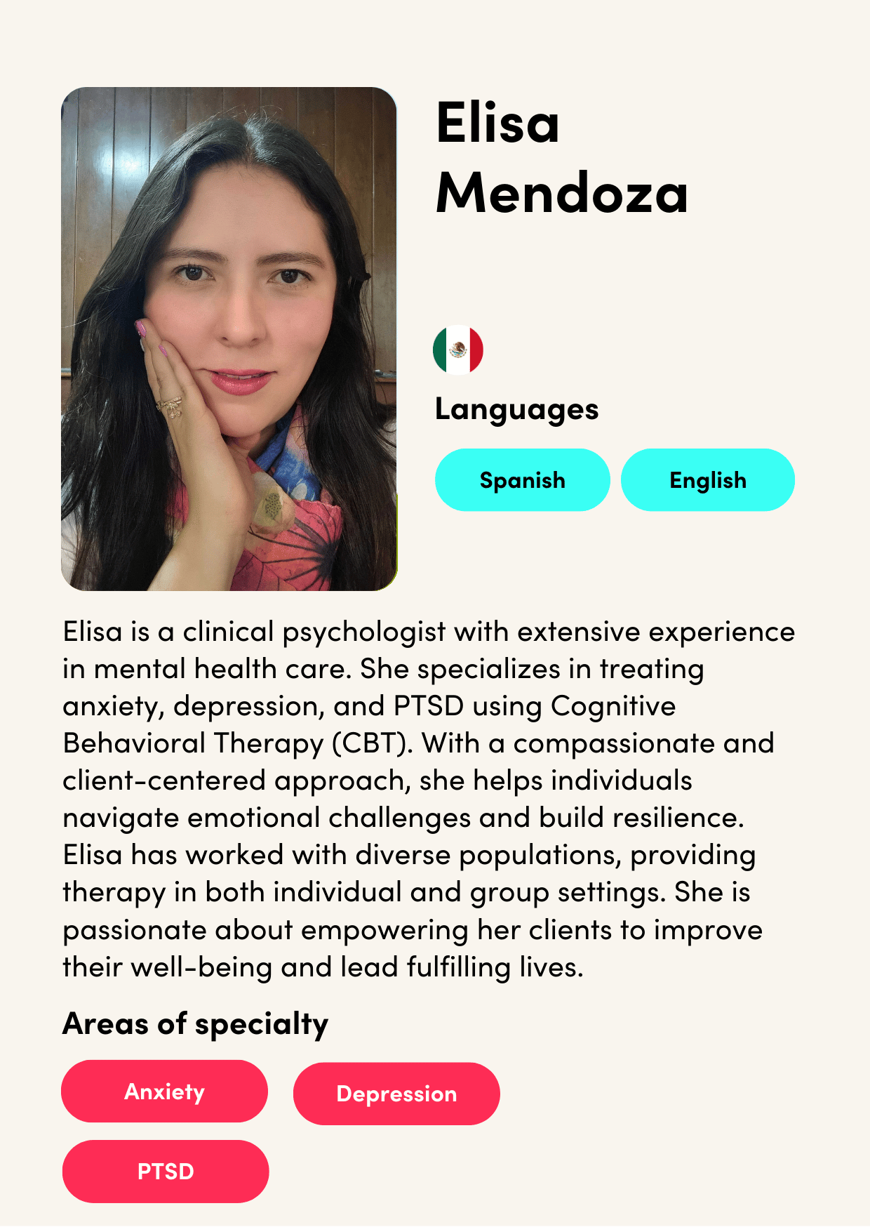 T&S Microsite Clinician Profile - Elisa